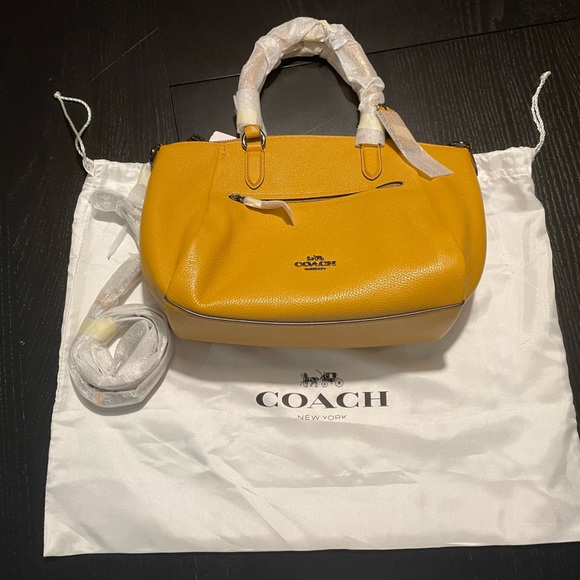 Coach Polished Pebble Leather Elise Small Satchel - Picture 1 of 6